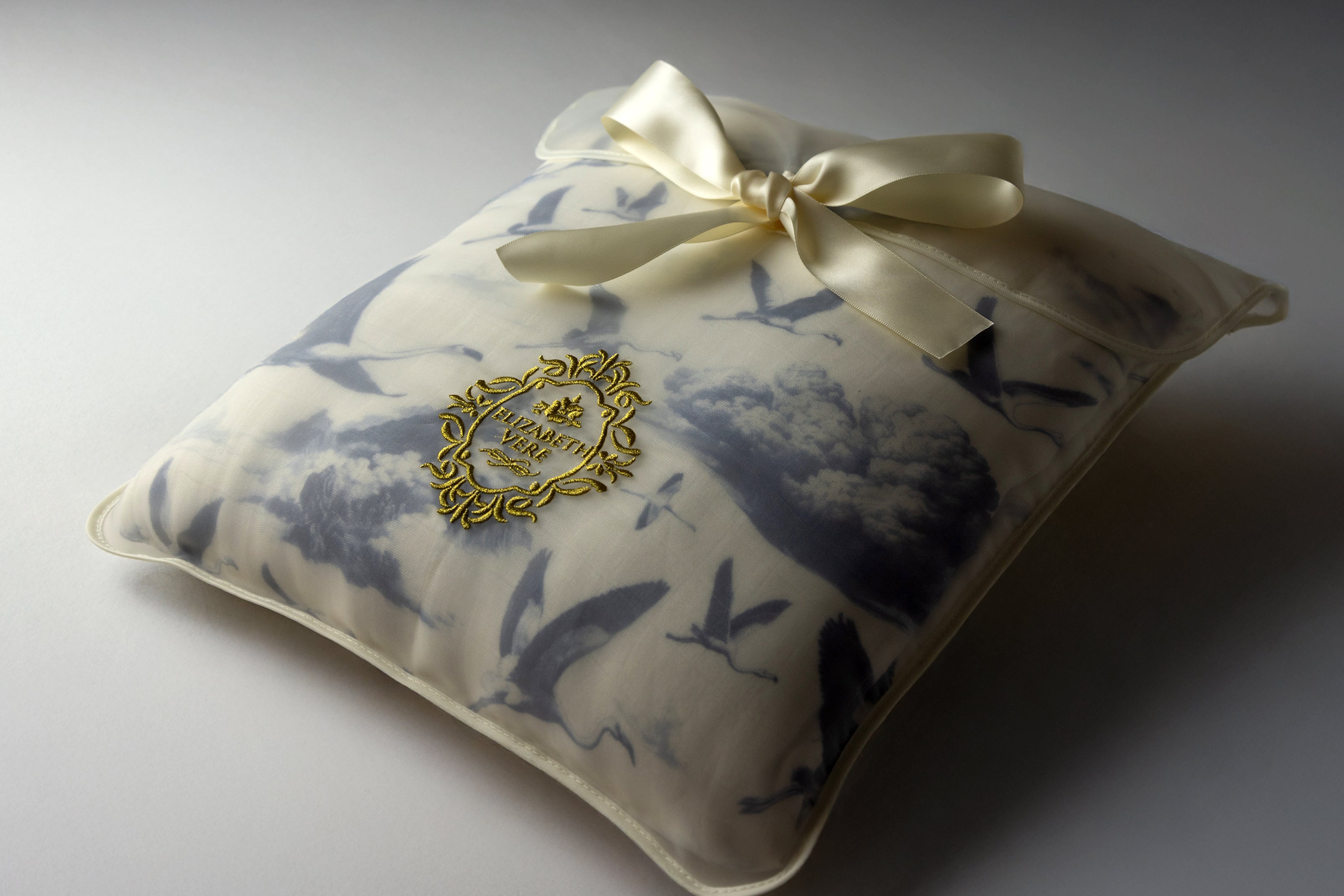 Flamingo Flight Toile Baby Blanket - Heritage Blue