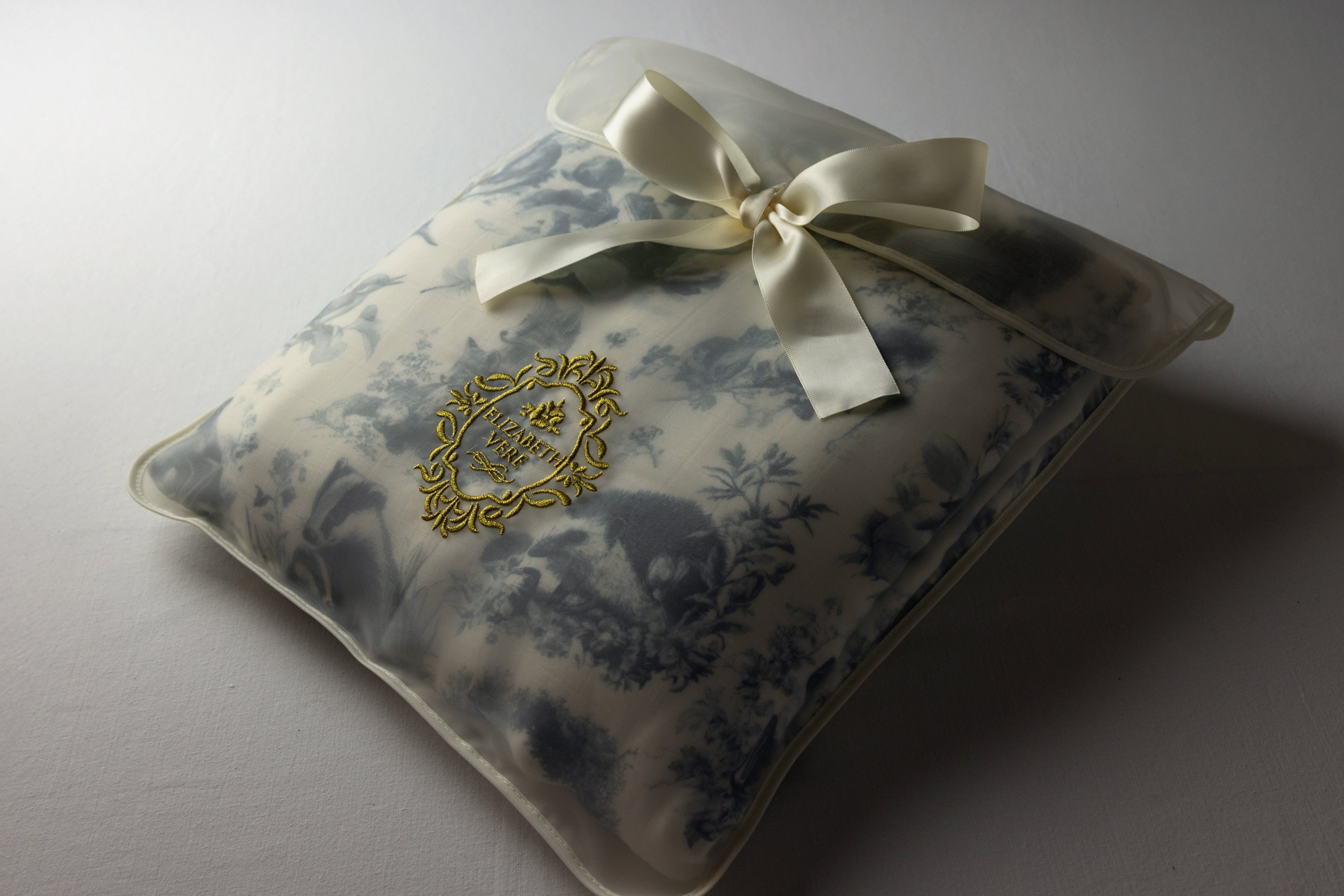 Wildwood Toile Baby Blanket - Dusty Teal
