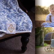 Sara Toile Baby Blanket -  Heritage Blue