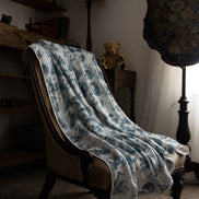 Wildwood Toile Baby Blanket - Dusty Teal