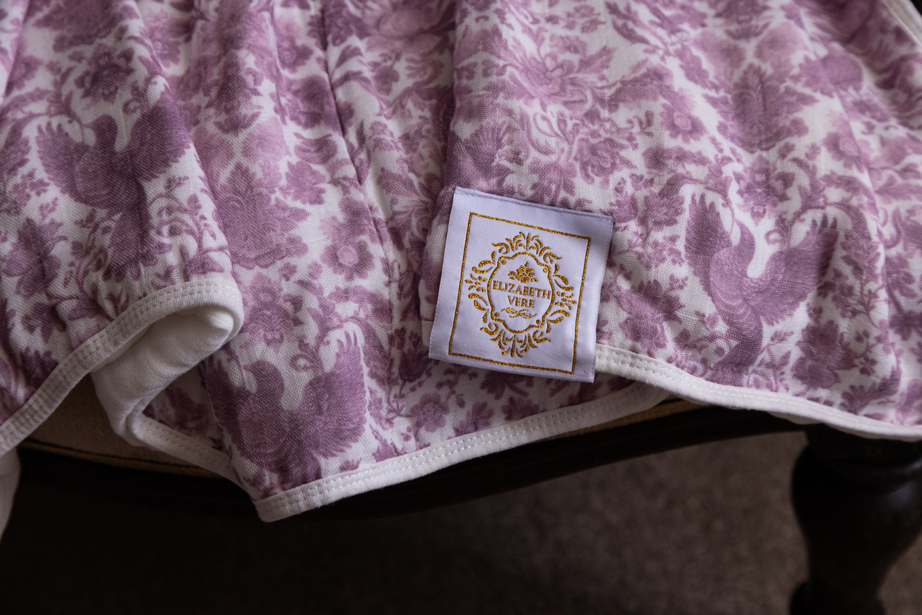 Sara Toile Baby Blanket - Antique Rose