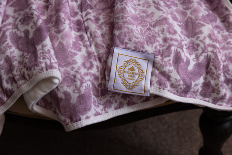 Sara Toile Baby Blanket - Antique Rose