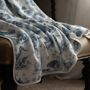 Wildwood Toile Baby Blanket - Dusty Teal