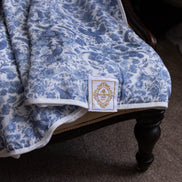 Sara Toile Baby Blanket -  Heritage Blue