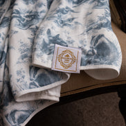 Wildwood Toile Baby Blanket - Dusty Teal