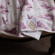 Flamingo Flight Toile Baby Blanket - Antique Rose