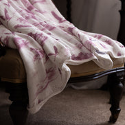 Flamingo Flight Toile Baby Blanket - Antique Rose