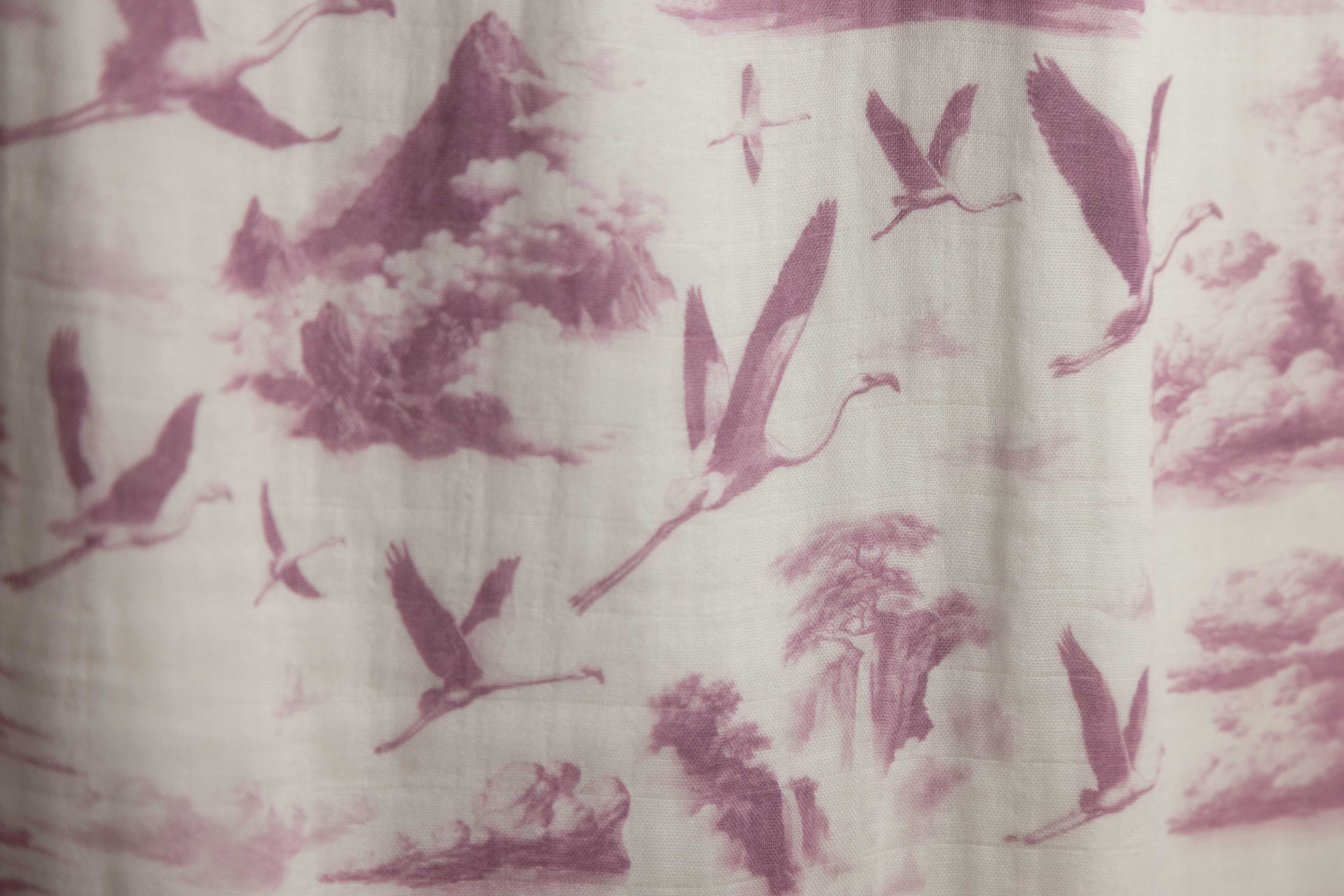 Flamingo Flight Toile Baby Blanket - Antique Rose