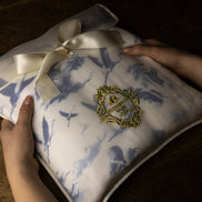 Flamingo Flight Toile Baby Blanket - Heritage Blue