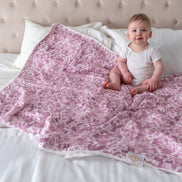 Sara Toile Baby Blanket - Antique Rose