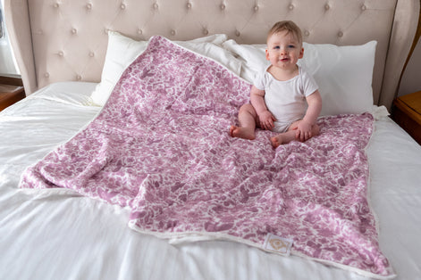 Sara Toile Baby Blanket - Antique Rose