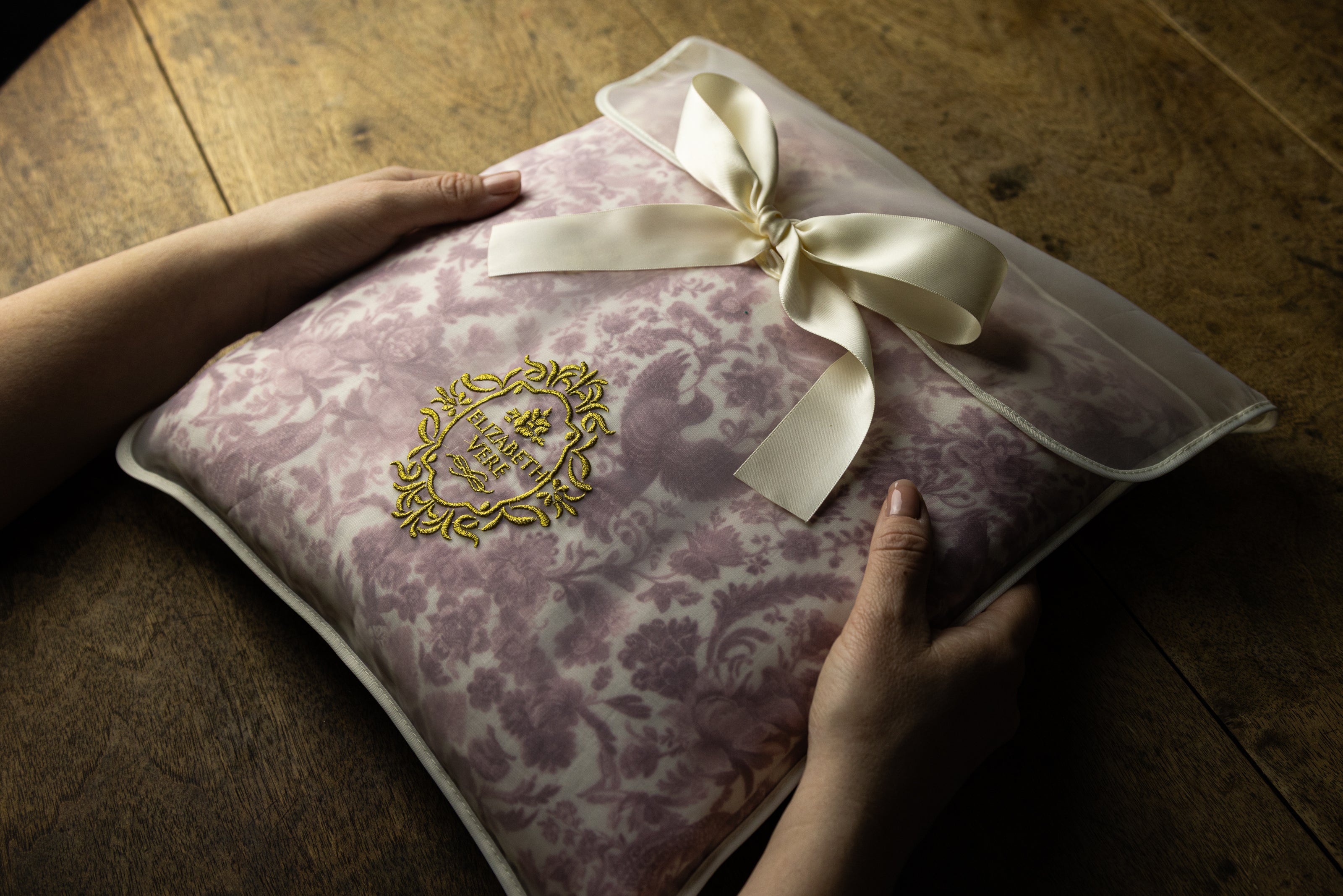 Sara Toile Baby Blanket - Antique Rose