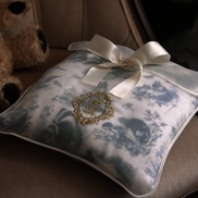 Wildwood Toile Baby Blanket - Dusty Teal