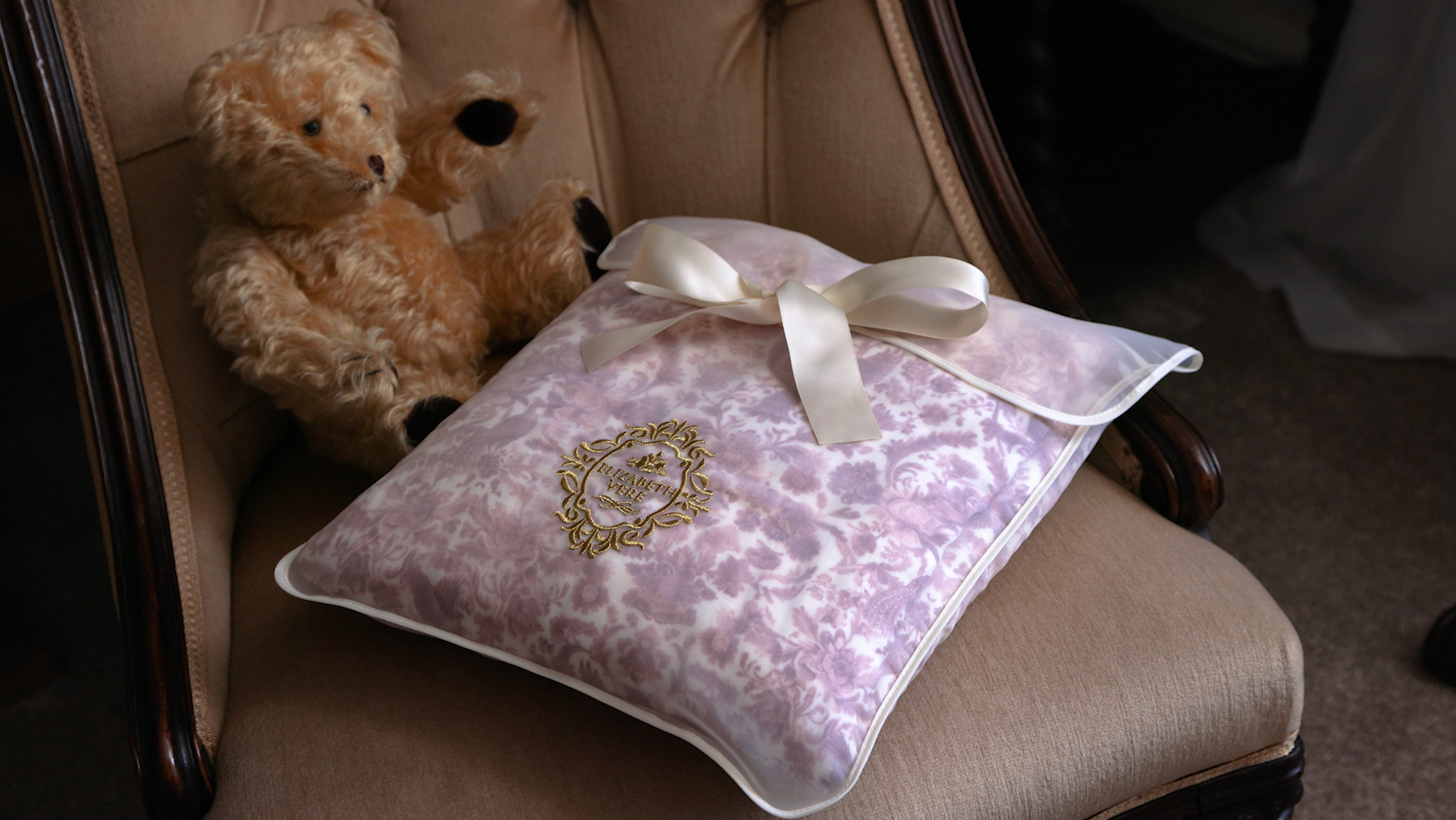 Sara Toile Baby Blanket - Antique Rose