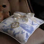 Flamingo Flight Toile Baby Blanket - Heritage Blue