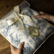Wildwood Toile Baby Blanket - Dusty Teal