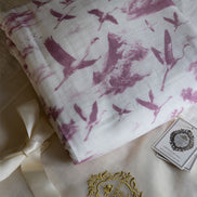 Flamingo Flight Toile Baby Blanket - Antique Rose