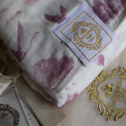 Flamingo Flight Toile Baby Blanket - Antique Rose