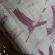 Flamingo Flight Toile Baby Blanket - Antique Rose
