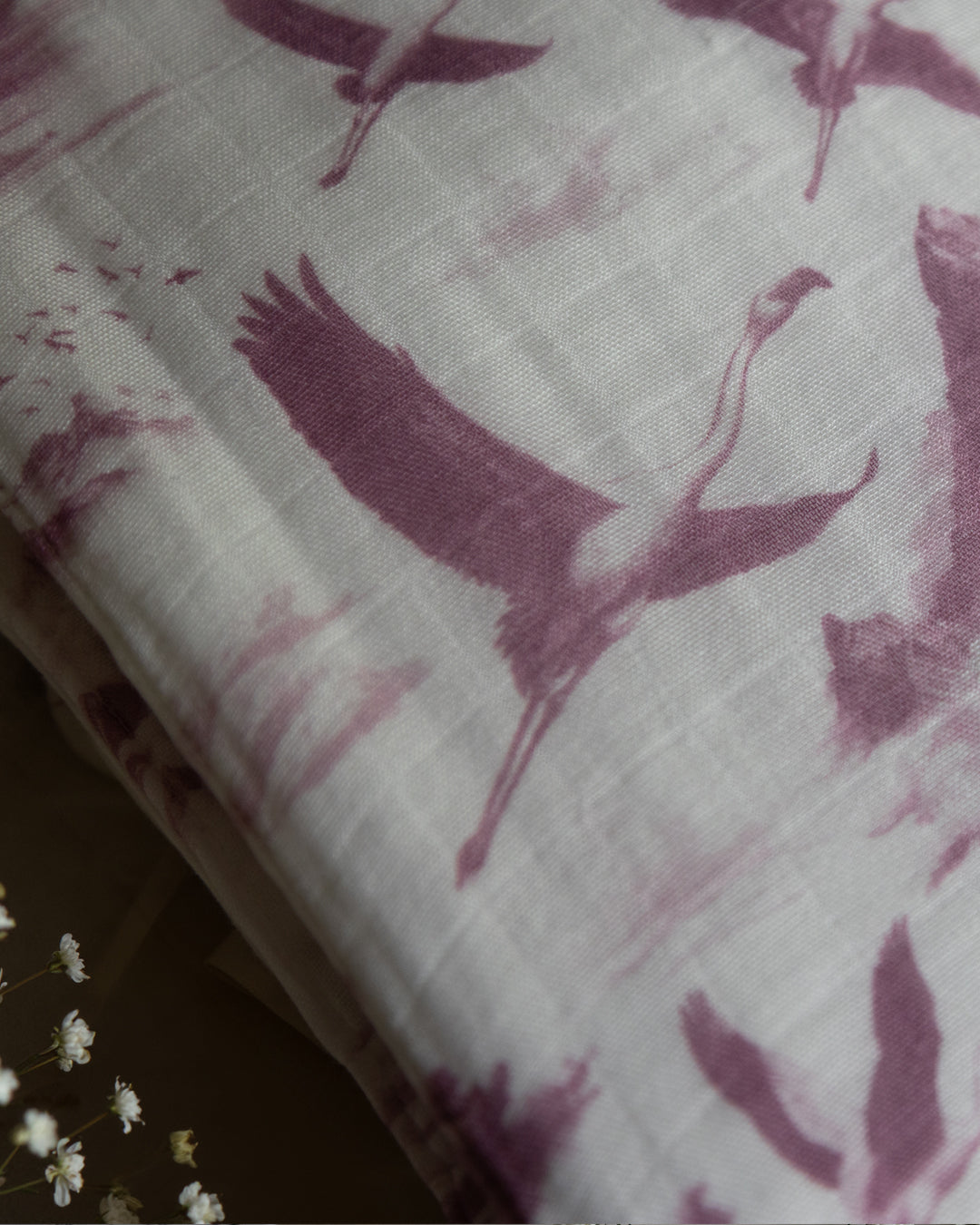 Flamingo Flight Toile Baby Blanket - Antique Rose