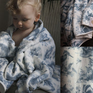Wildwood Toile Baby Blanket - Dusty Teal