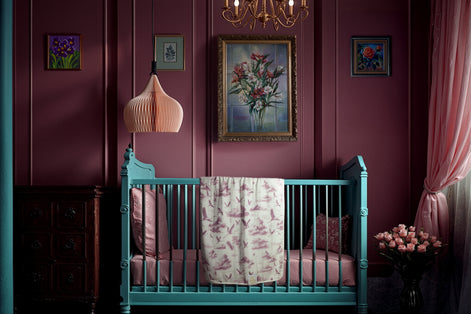 Flamingo Flight Toile Baby Blanket - Antique Rose