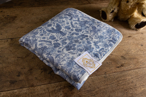 Sara Toile Baby Blanket -  Heritage Blue