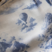 Flamingo Flight Toile Baby Blanket - Heritage Blue