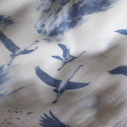 Flamingo Flight Toile Baby Blanket - Heritage Blue