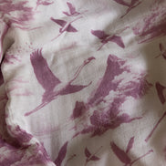 Flamingo Flight Toile Baby Blanket - Antique Rose