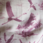 Flamingo Flight Toile Baby Blanket - Antique Rose