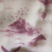 Flamingo Flight Toile Baby Blanket - Antique Rose