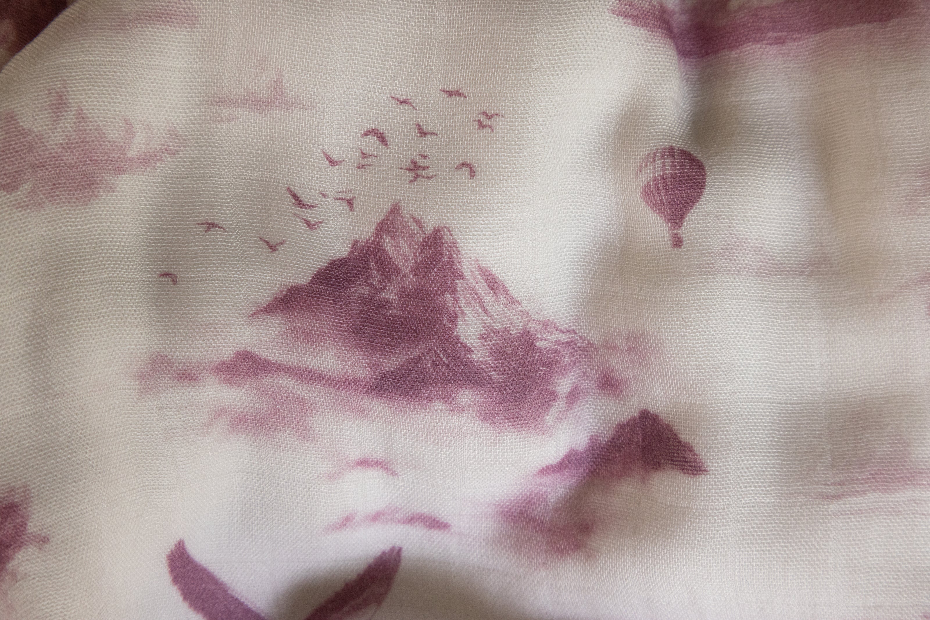 Flamingo Flight Toile Baby Blanket - Antique Rose