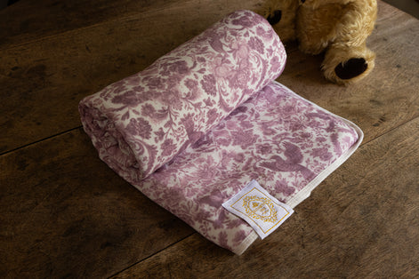 Sara Toile Baby Blanket - Antique Rose