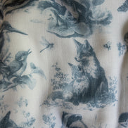 Wildwood Toile Baby Blanket - Dusty Teal