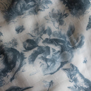 Wildwood Toile Baby Blanket - Dusty Teal