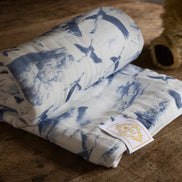 Flamingo Flight Toile Baby Blanket - Heritage Blue